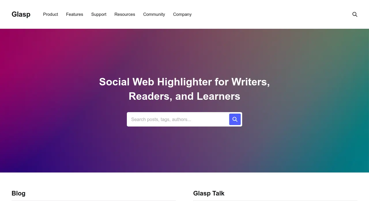 Screenshot of Glasp