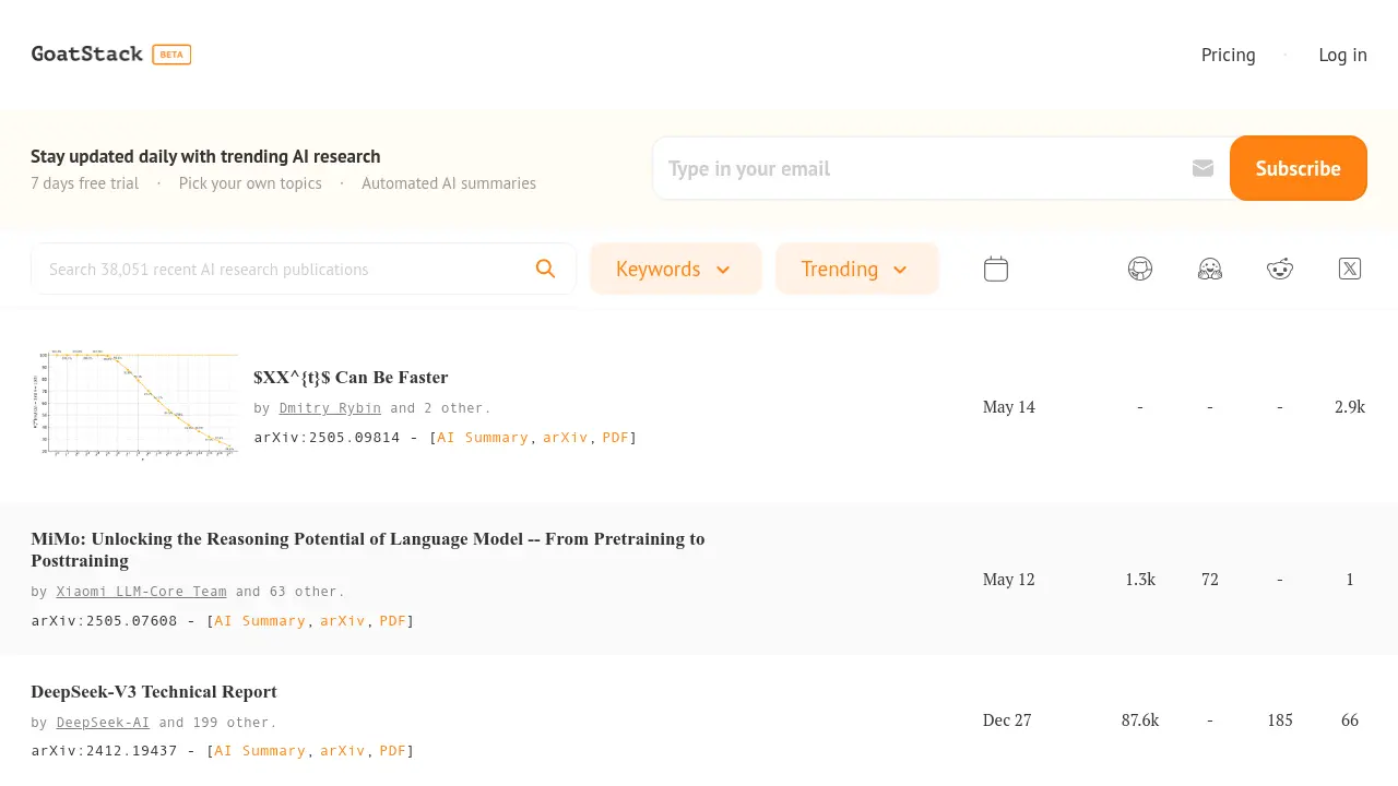 Screenshot of GoatStackAI