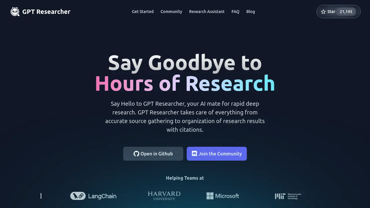 Screenshot of GPT Researcher