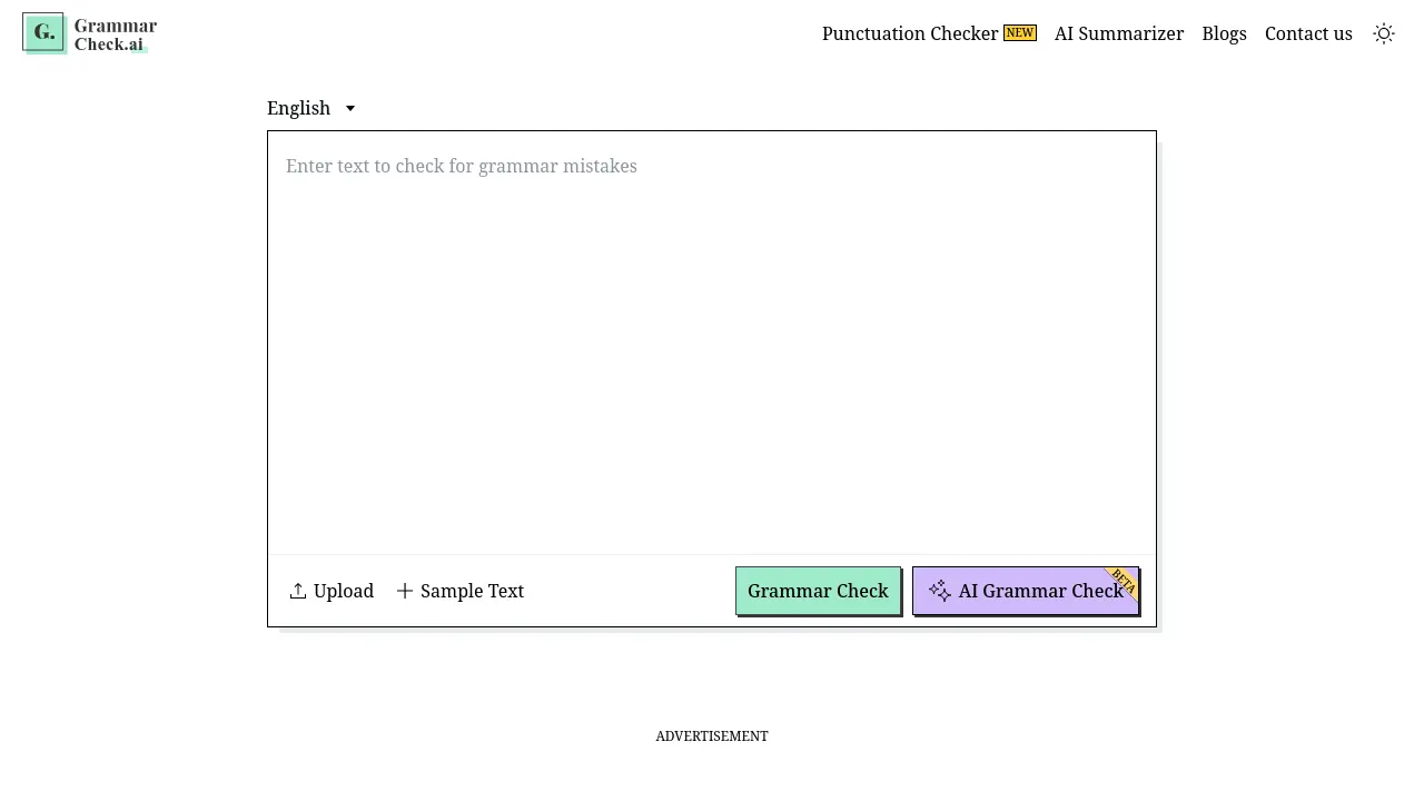 Screenshot of Grammar Check