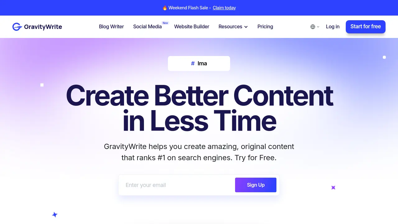 Screenshot of GravityWrite