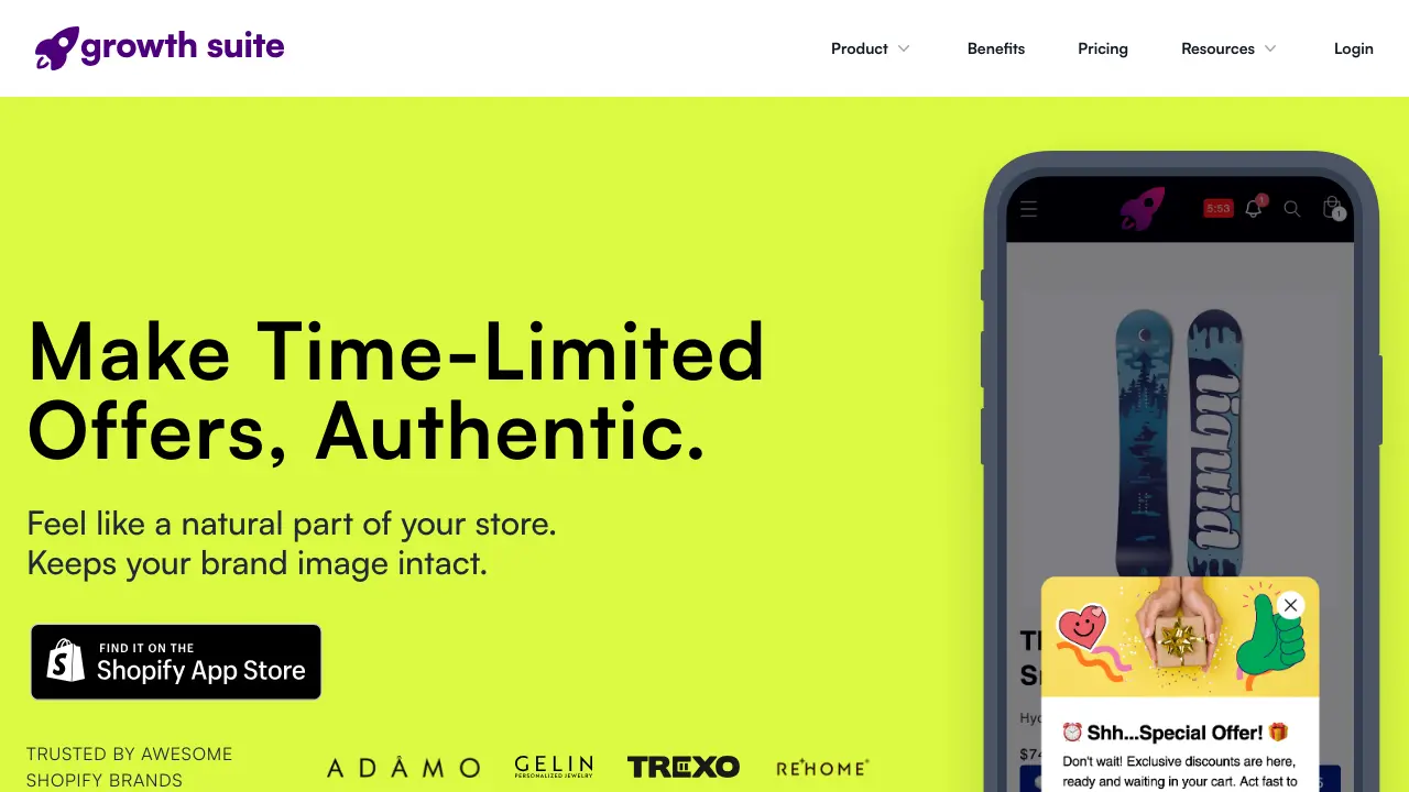 Screenshot of Growth Suite