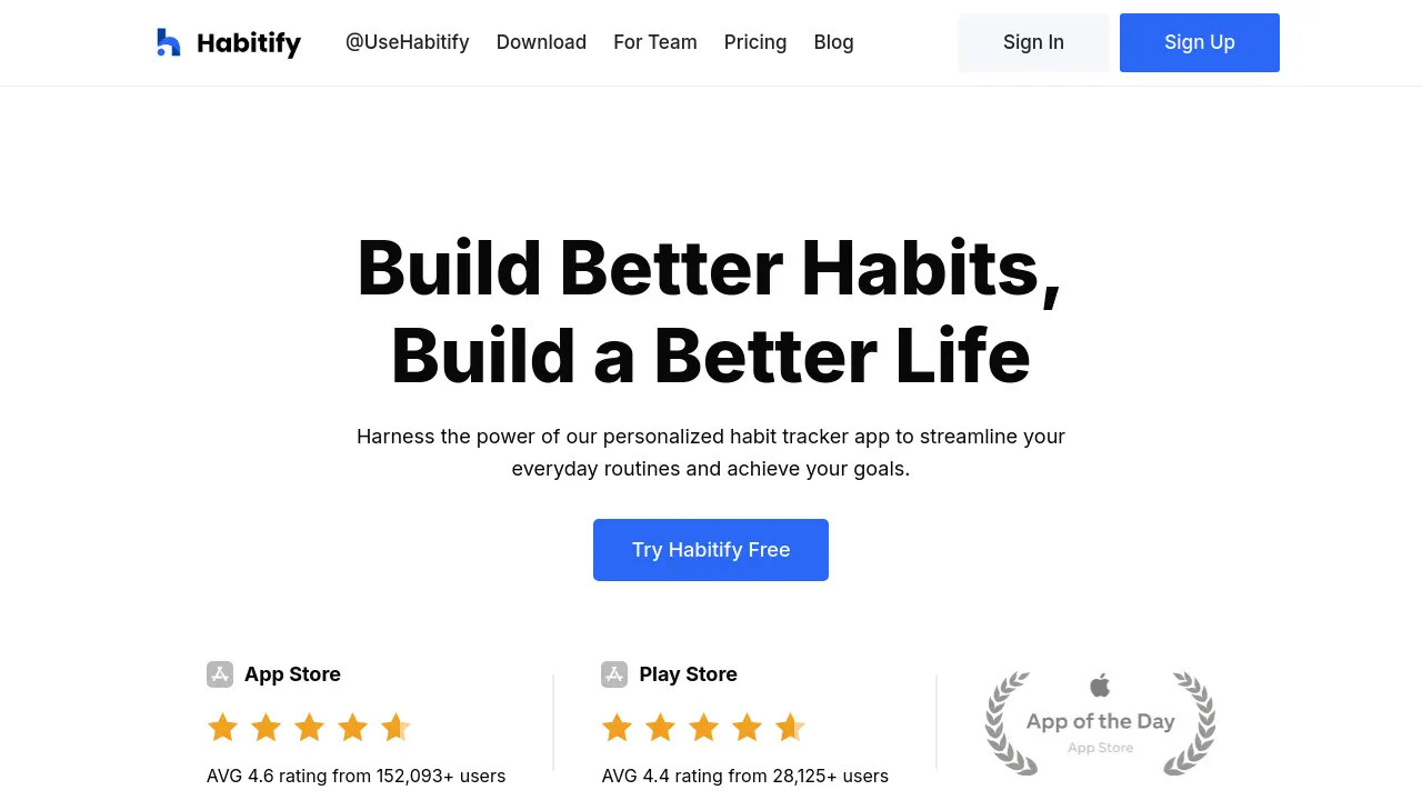 Screenshot of Habitify