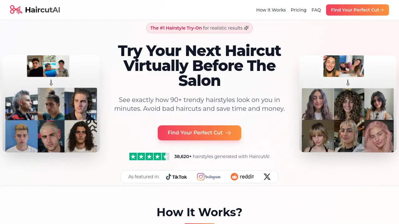 Screenshot of HaircutAI