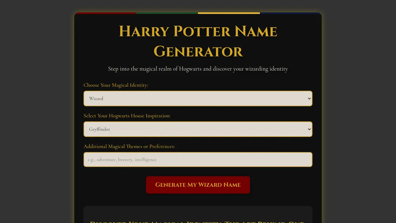 Harry Potter Name Generator