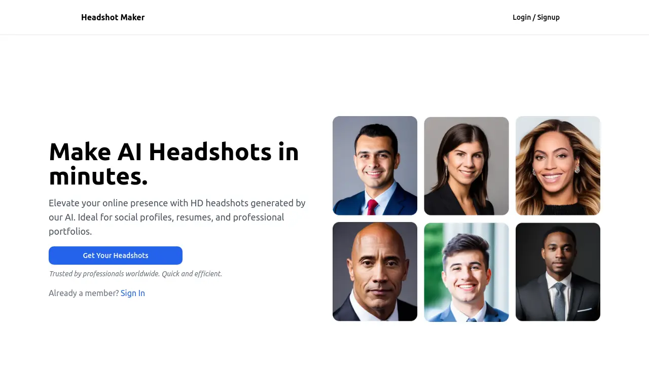 Screenshot of Headshot Maker
