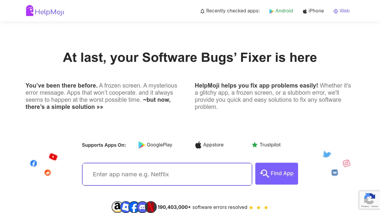 Screenshot of HelpMoji