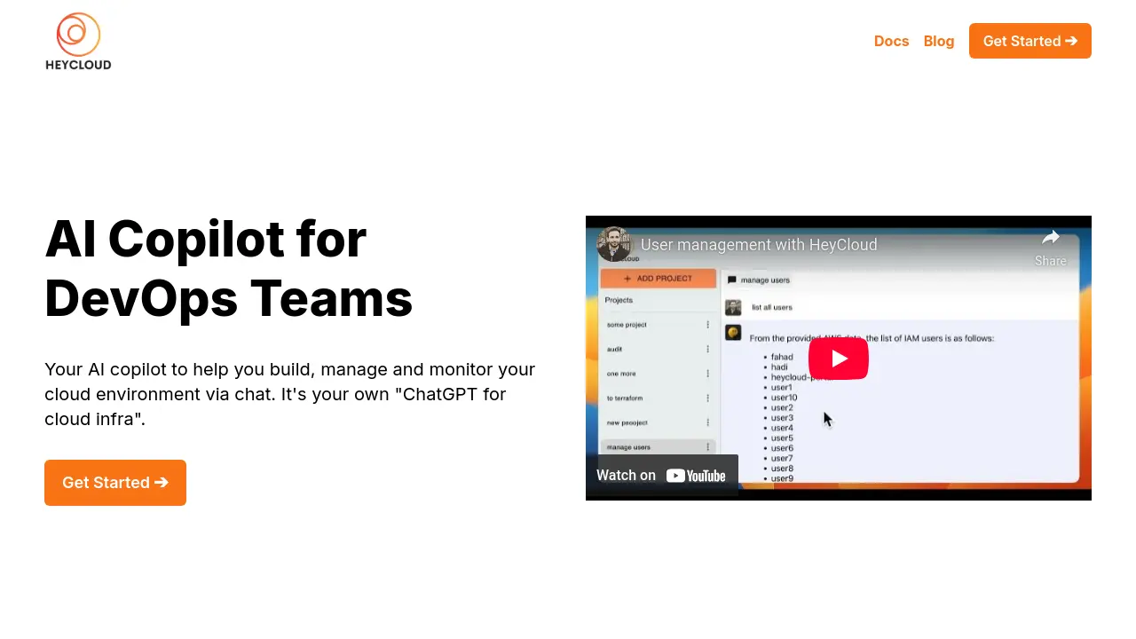 Screenshot of HeyCloud