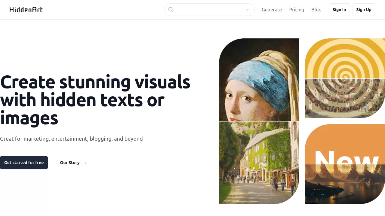 Screenshot of HiddenArt.AI