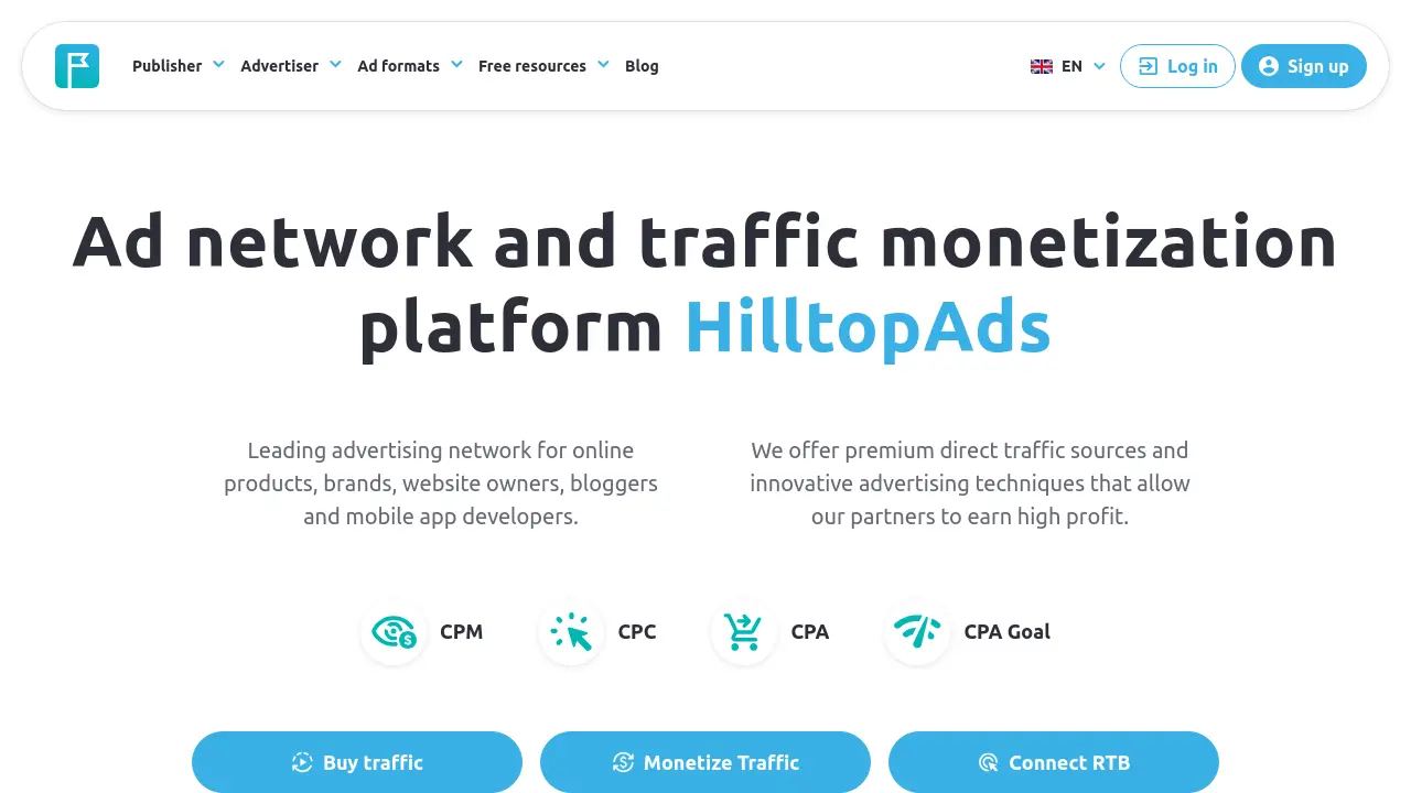 Screenshot of HilltopAds
