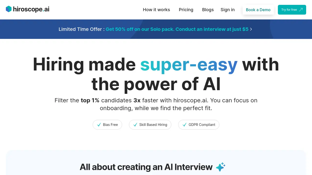 Screenshot of hiroscope.ai