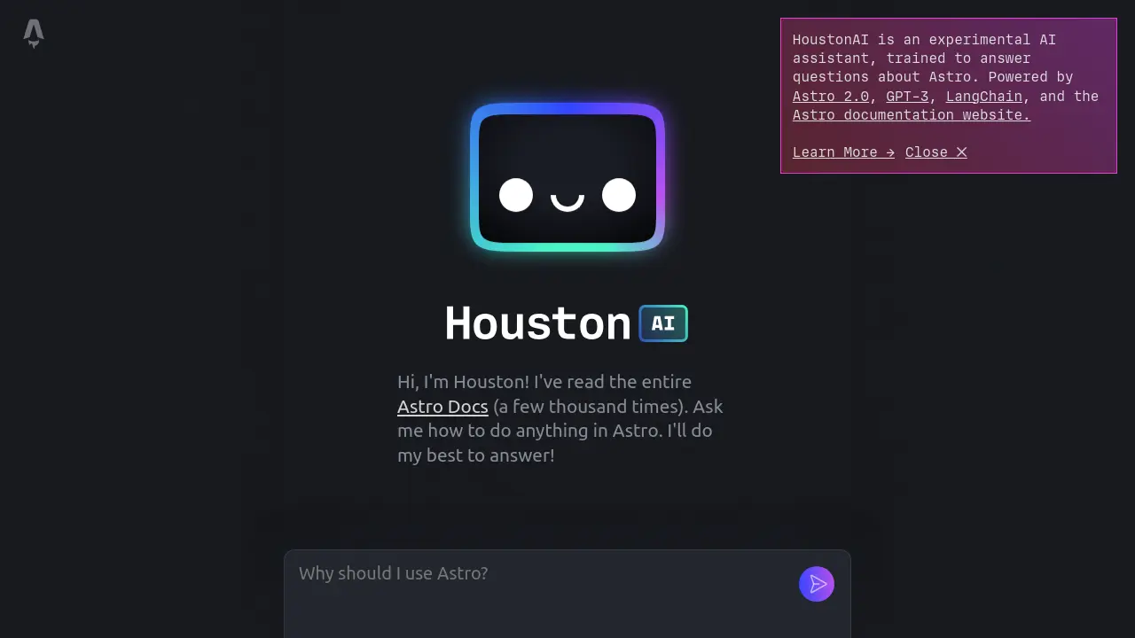 Screenshot of Houston AI