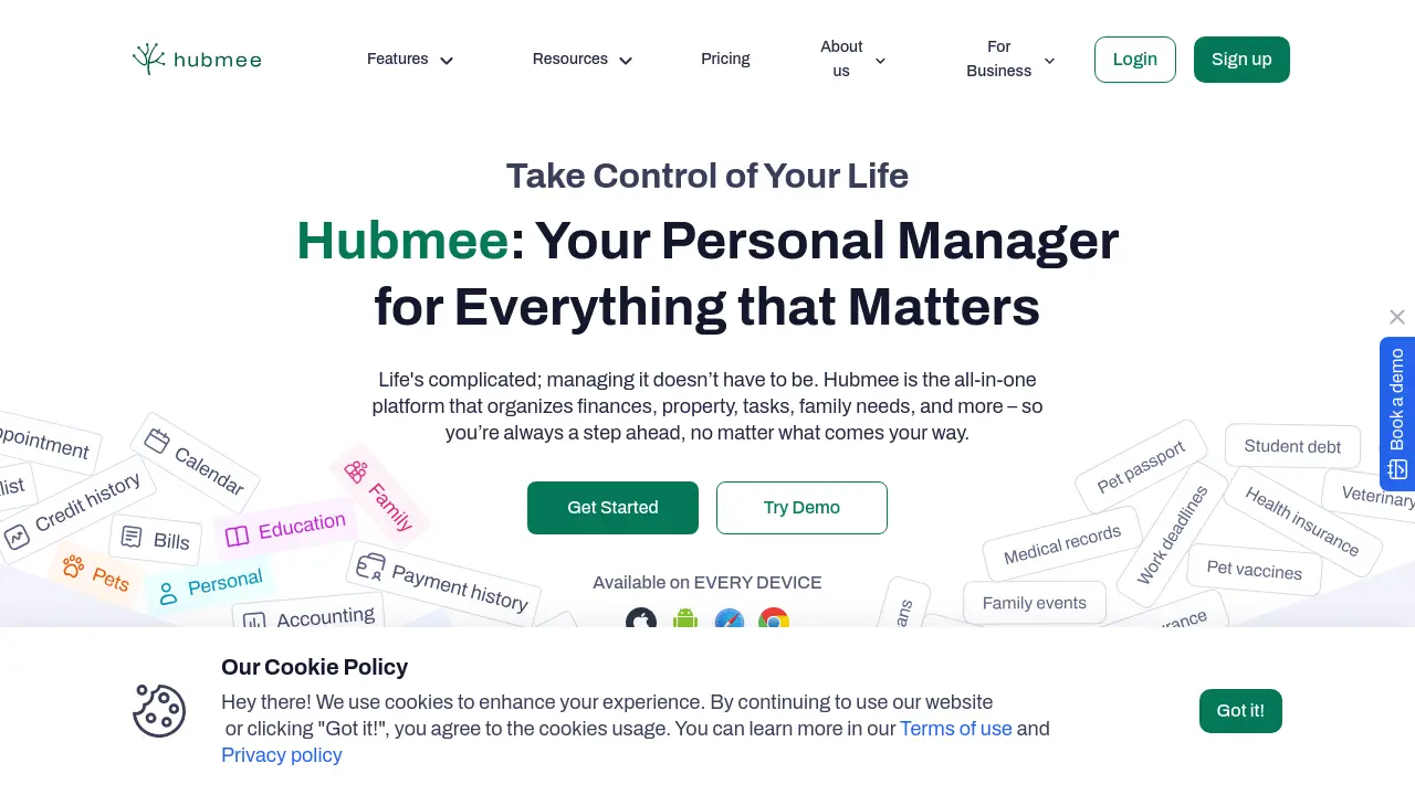 Screenshot of Hubmee