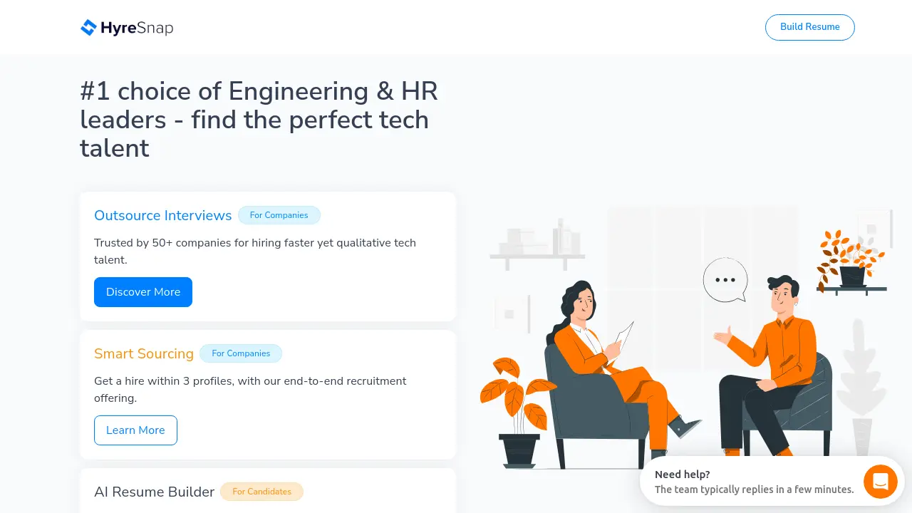 Screenshot of HyreSnap