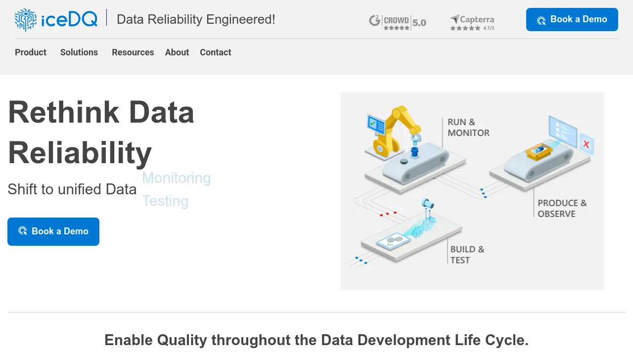 Screenshot of iceDQ Data Reliability Platform