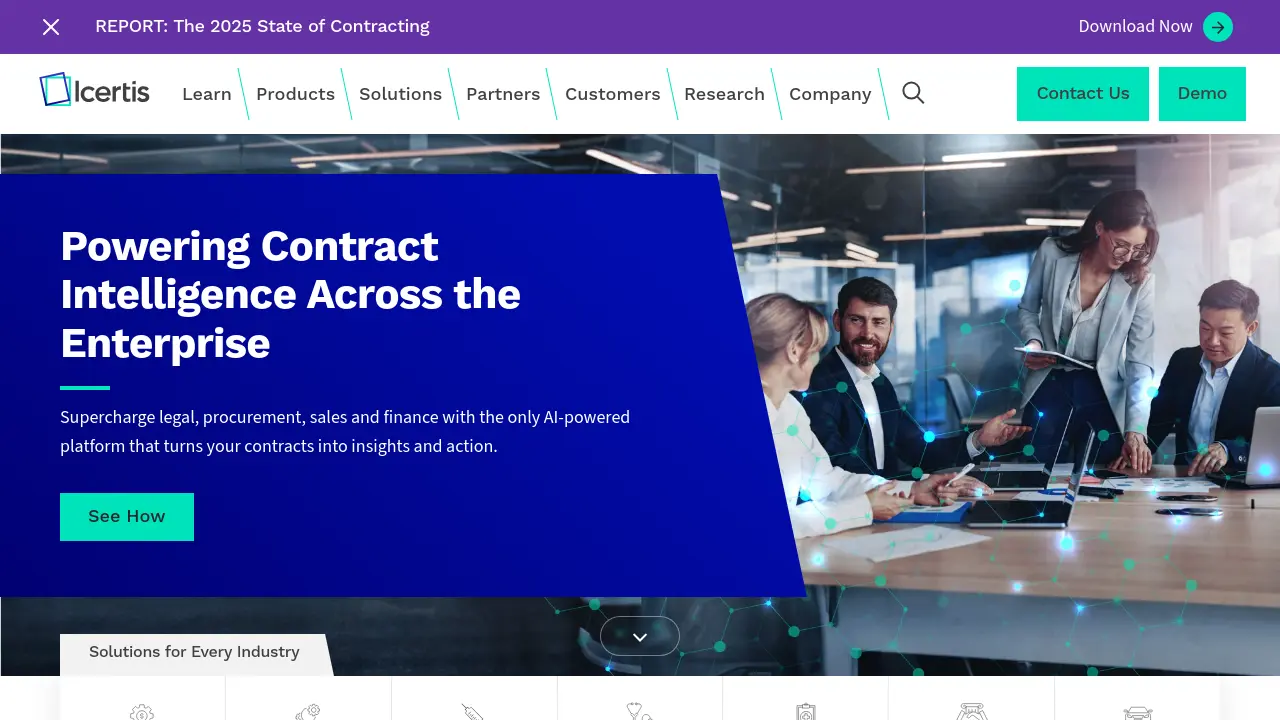 Screenshot of Icertis