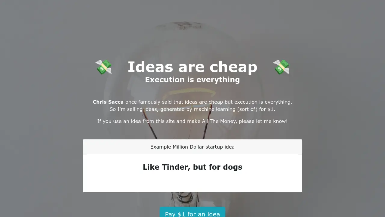 Screenshot of Ideas-are-Cheap
