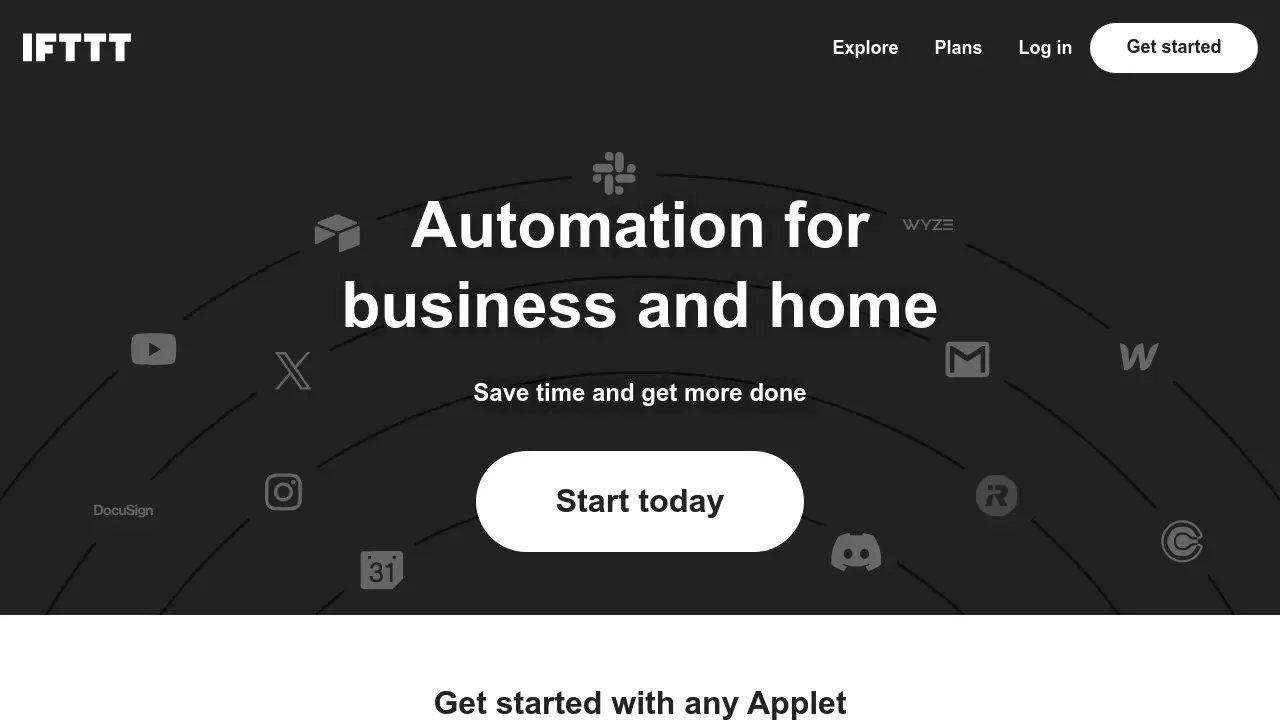 Screenshot of IFTTT