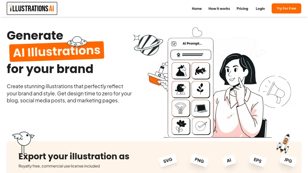 Screenshot of IllustrationsAI.com