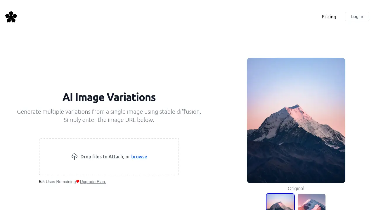 Screenshot of Image Variations