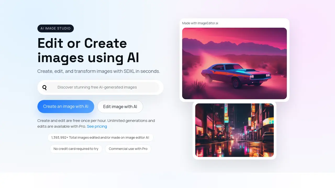 Screenshot of ImageEditor.ai