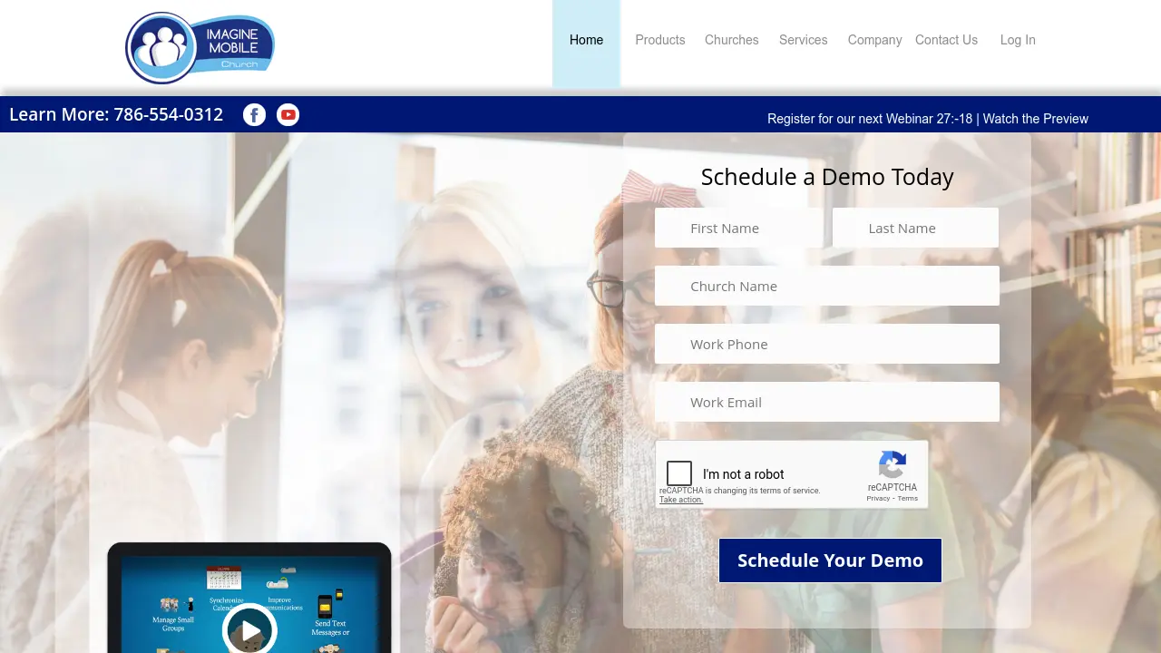 Screenshot of Imagine Mobile Church