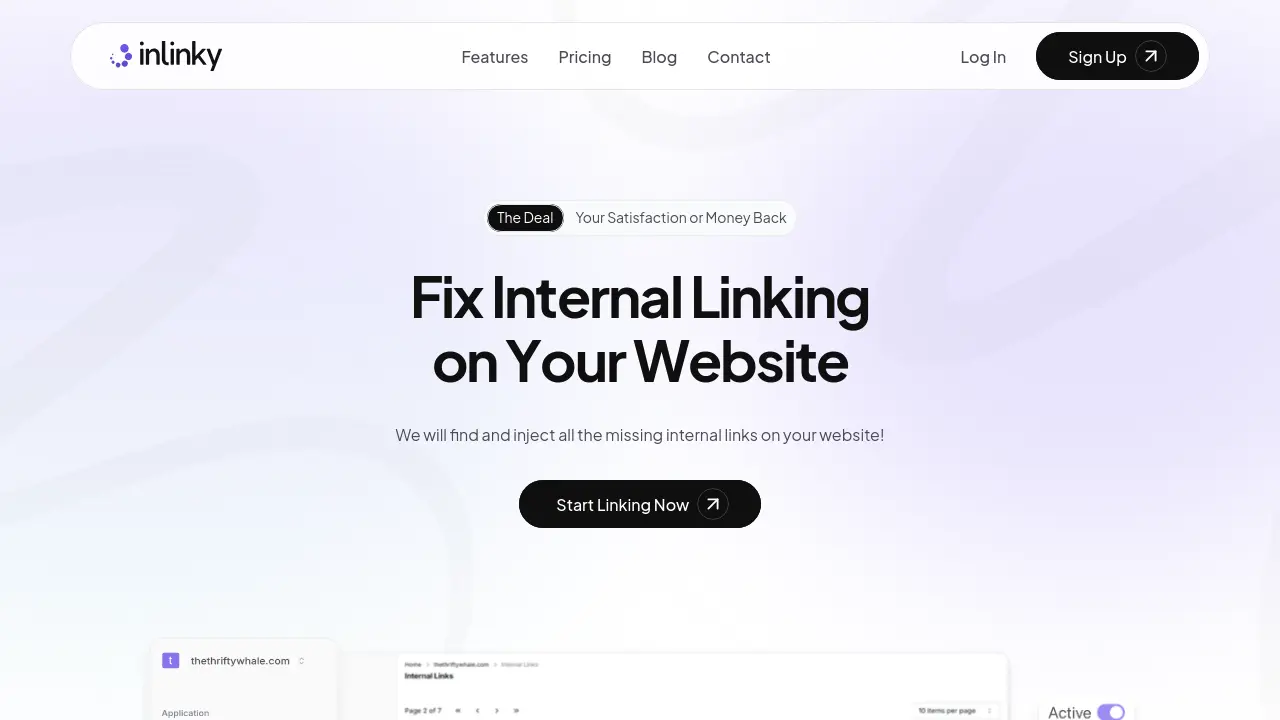 Screenshot of inlinky
