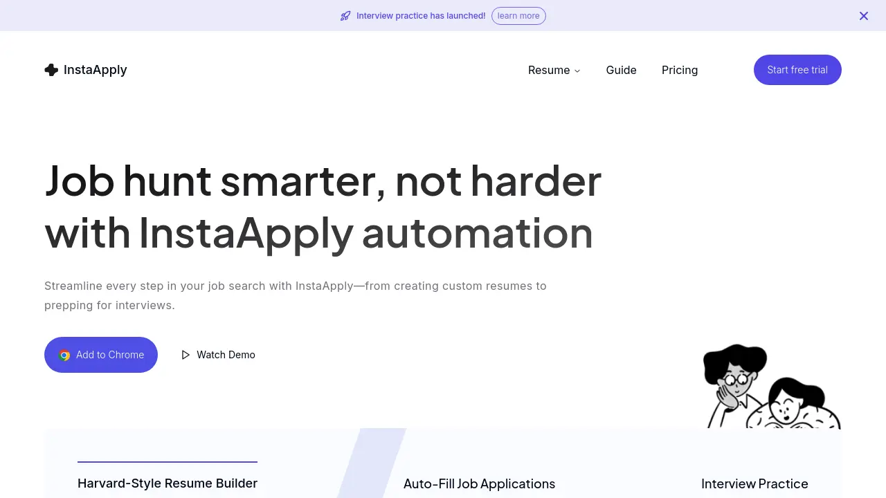 Screenshot of InstaApply