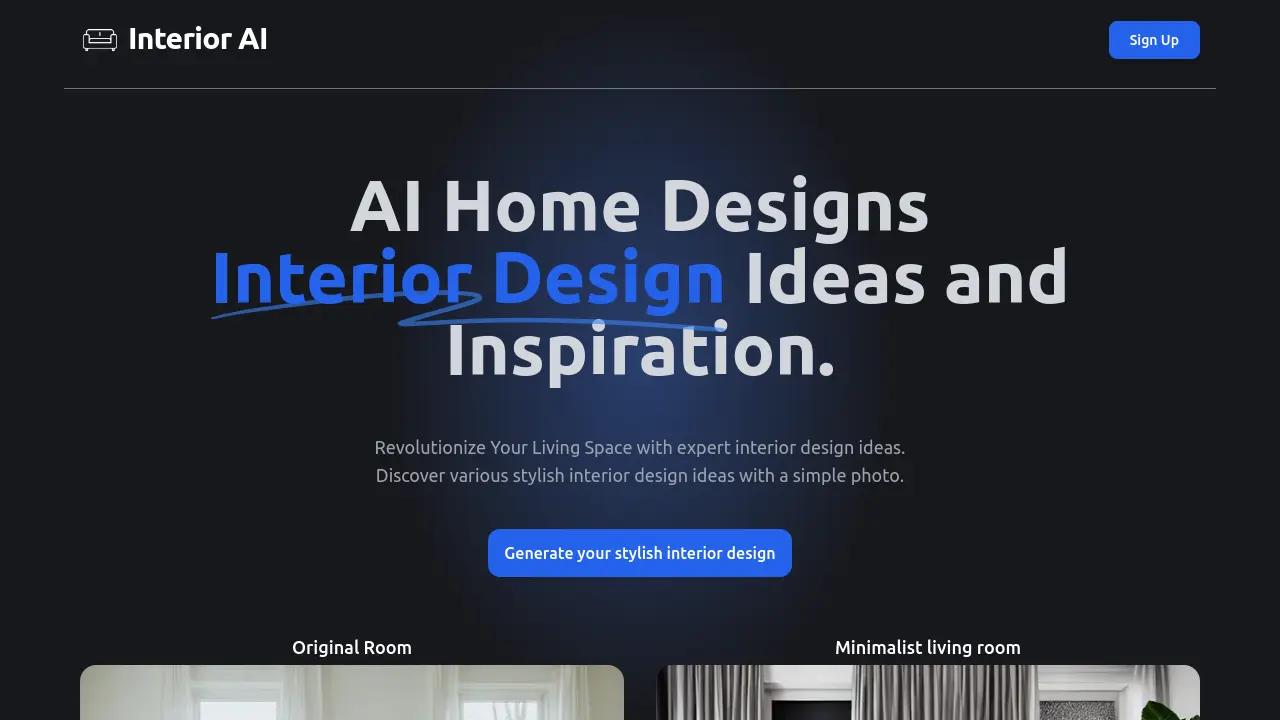 Screenshot of Interior AI