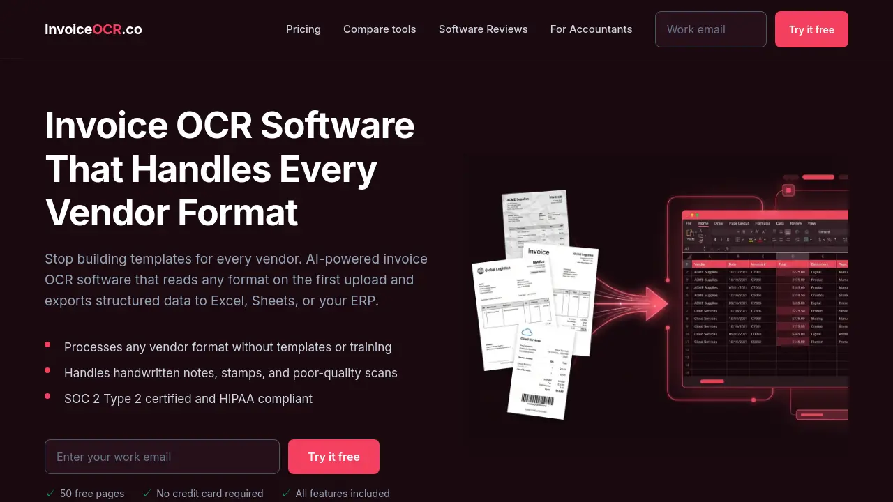 Screenshot of InvoiceOCR.co