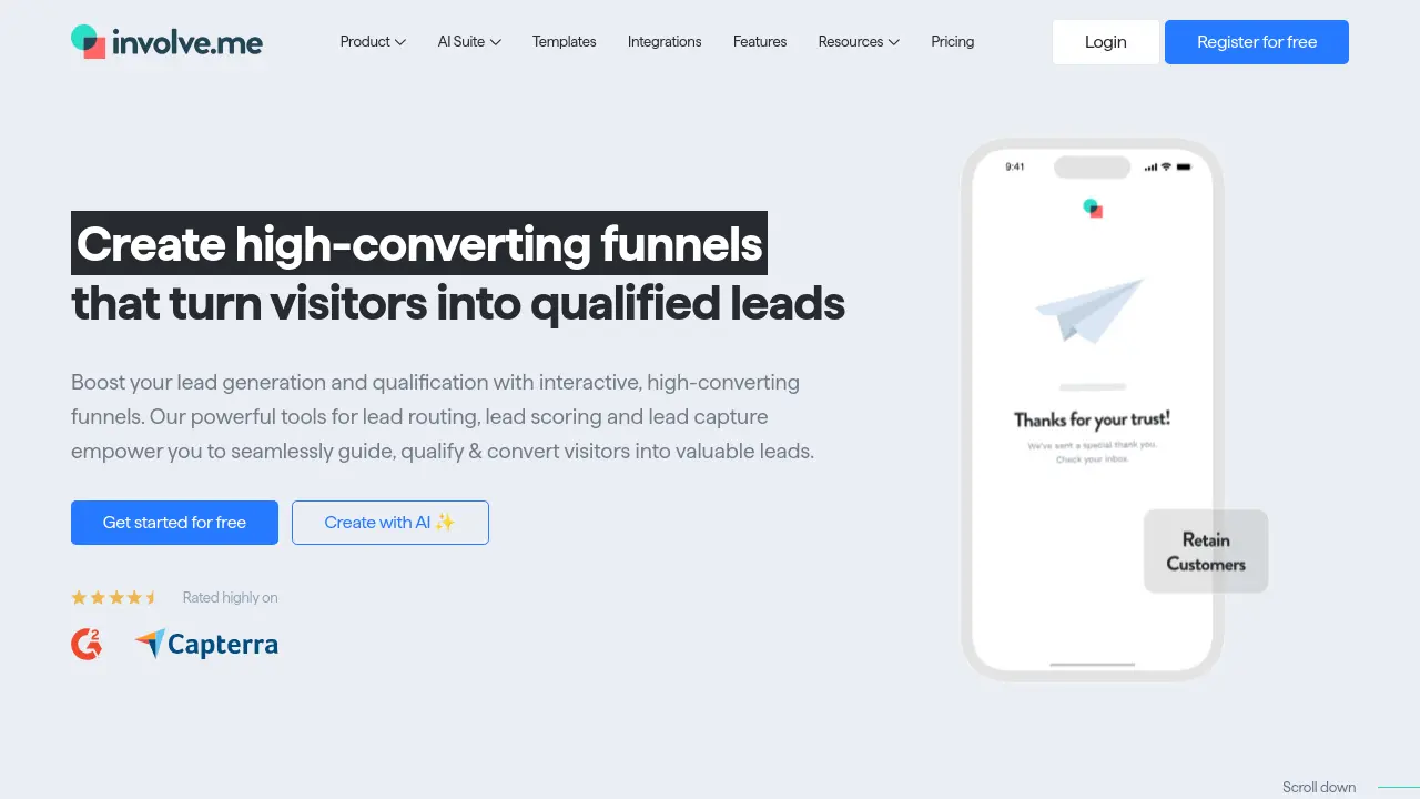Screenshot of involve.me