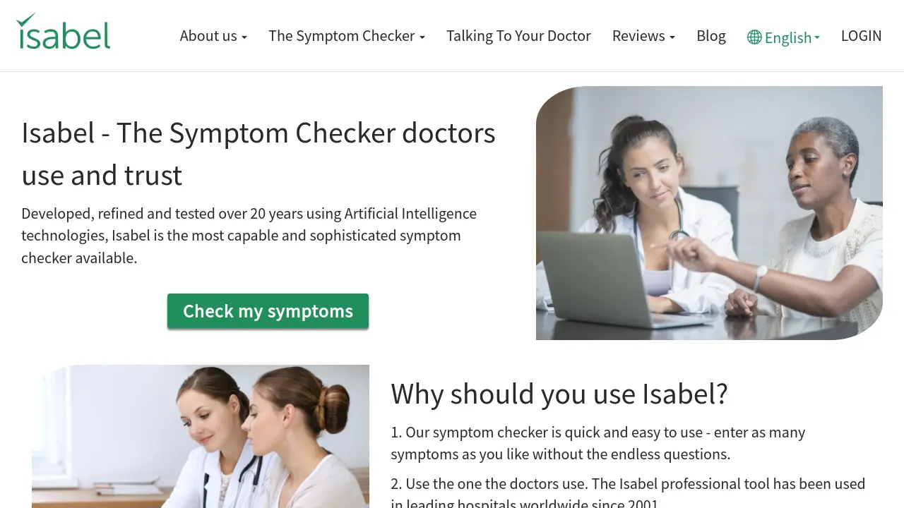 Screenshot of Isabel - The Symptom Checker