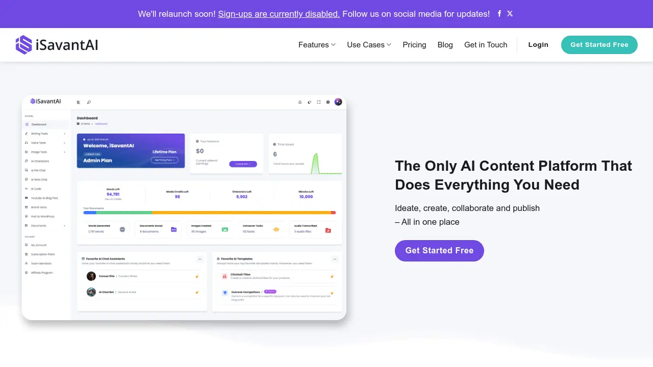 Screenshot of iSavantAI