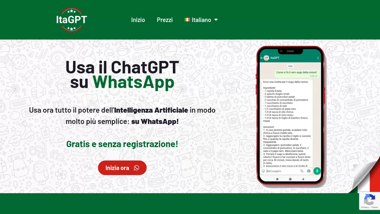 Screenshot of ItaGPT