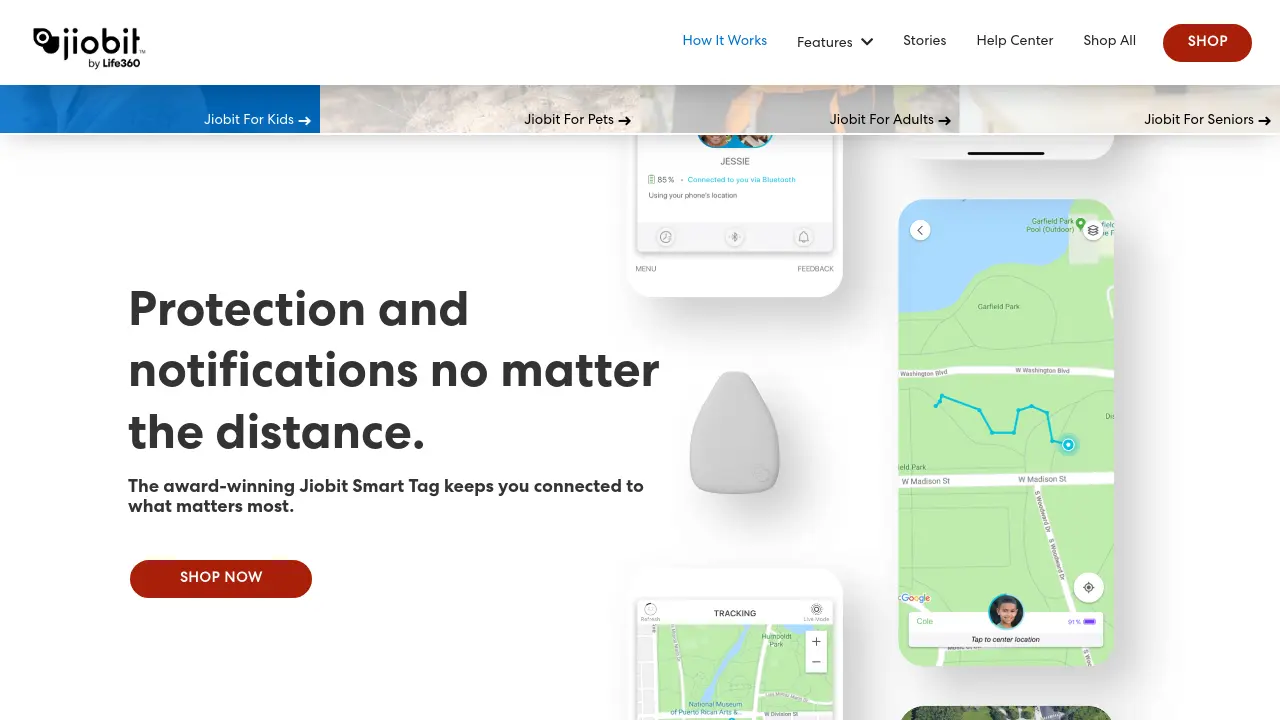Screenshot of Jiobit Smart Tag