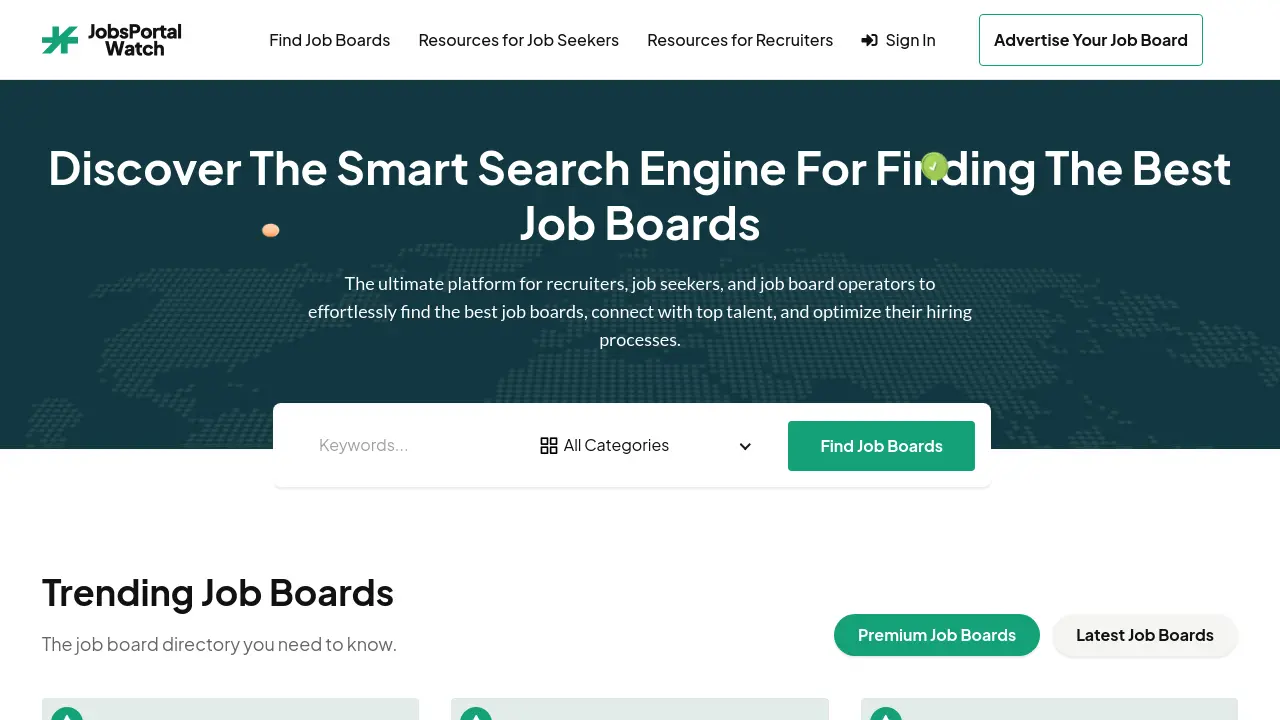 Screenshot of JobsPortalWatch
