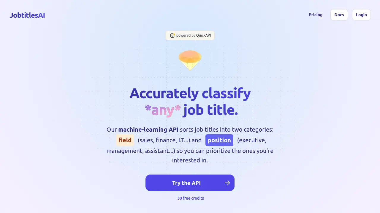 Screenshot of JobtitlesAI