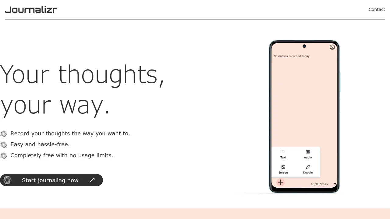 Screenshot of Journalizr