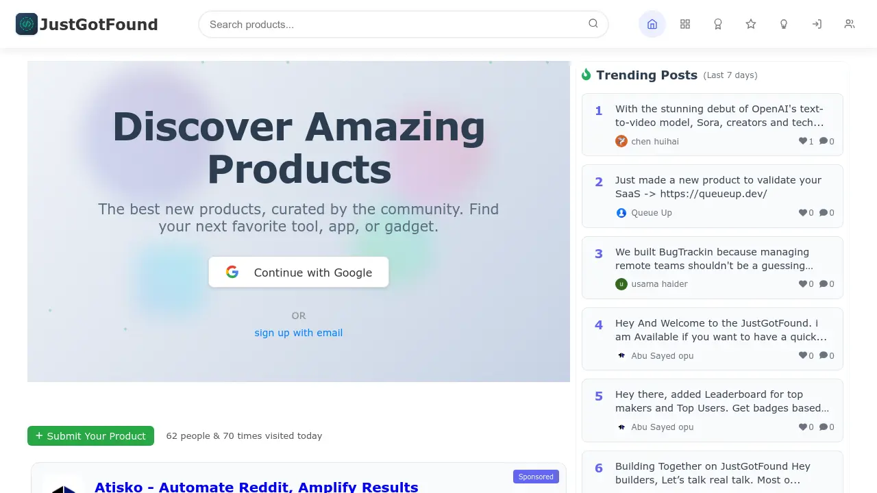 Screenshot of JustGotFound