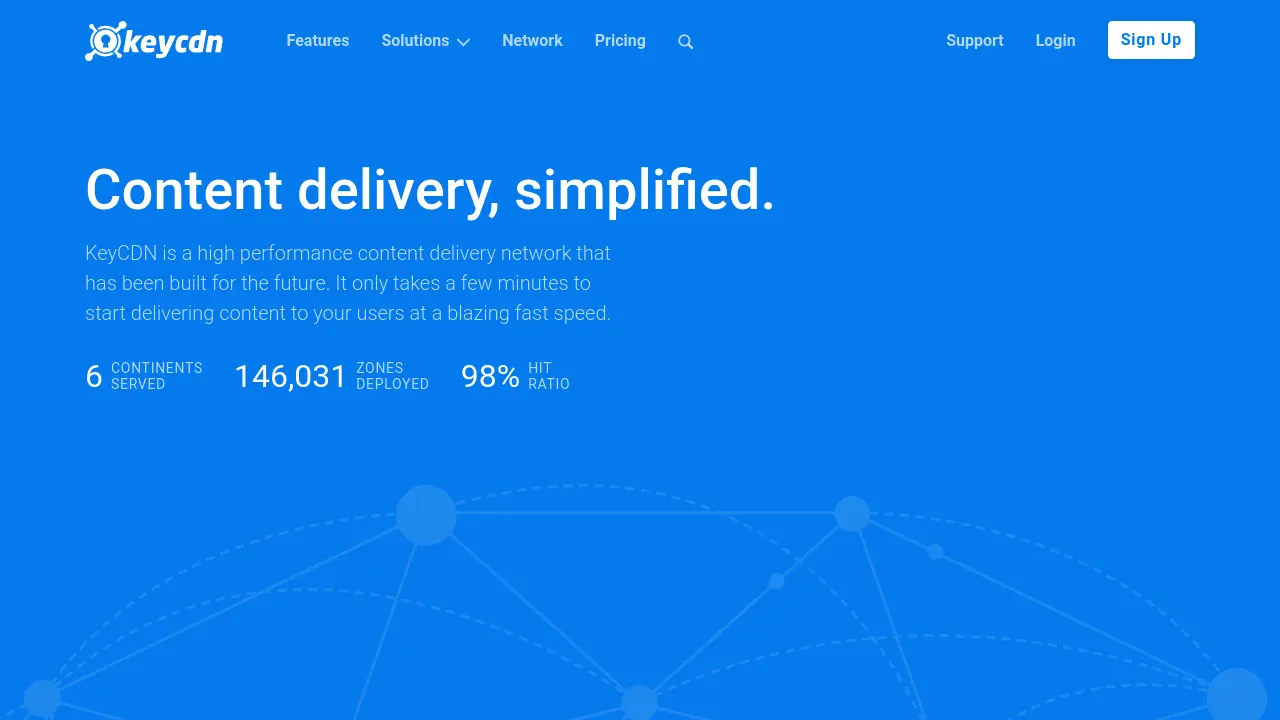 Screenshot of KeyCDN