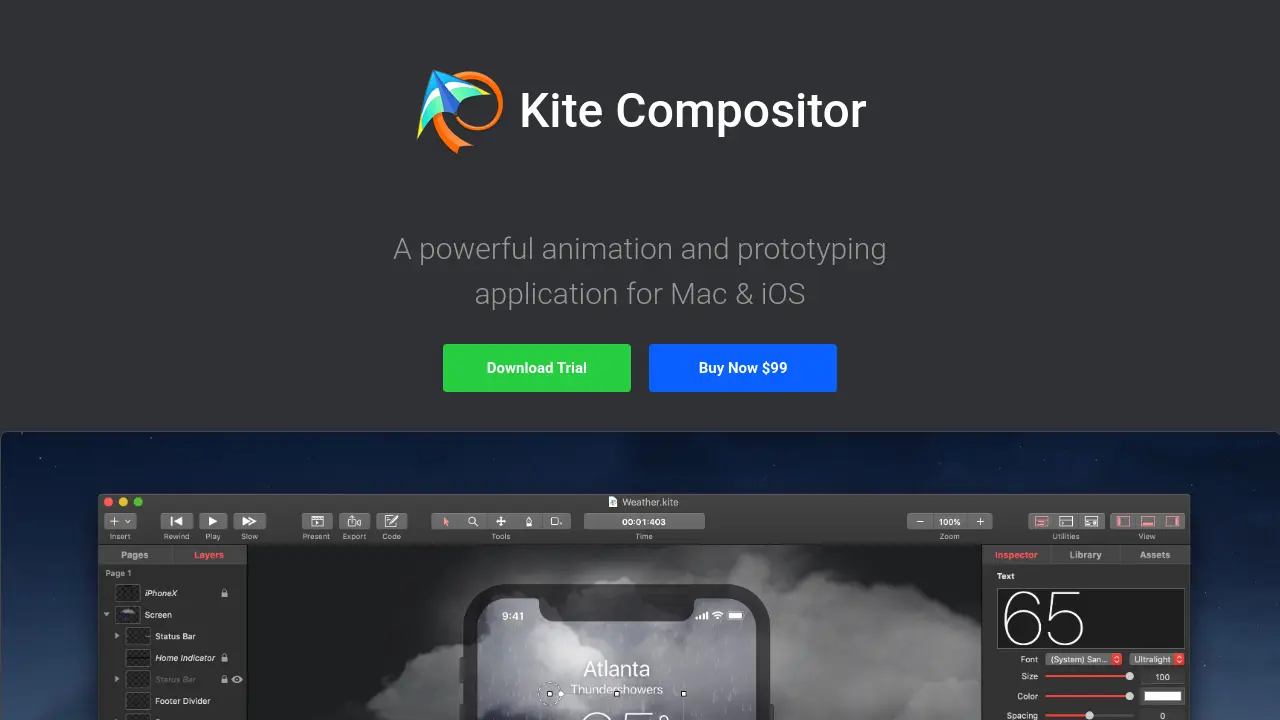 Screenshot of Kite Compositor