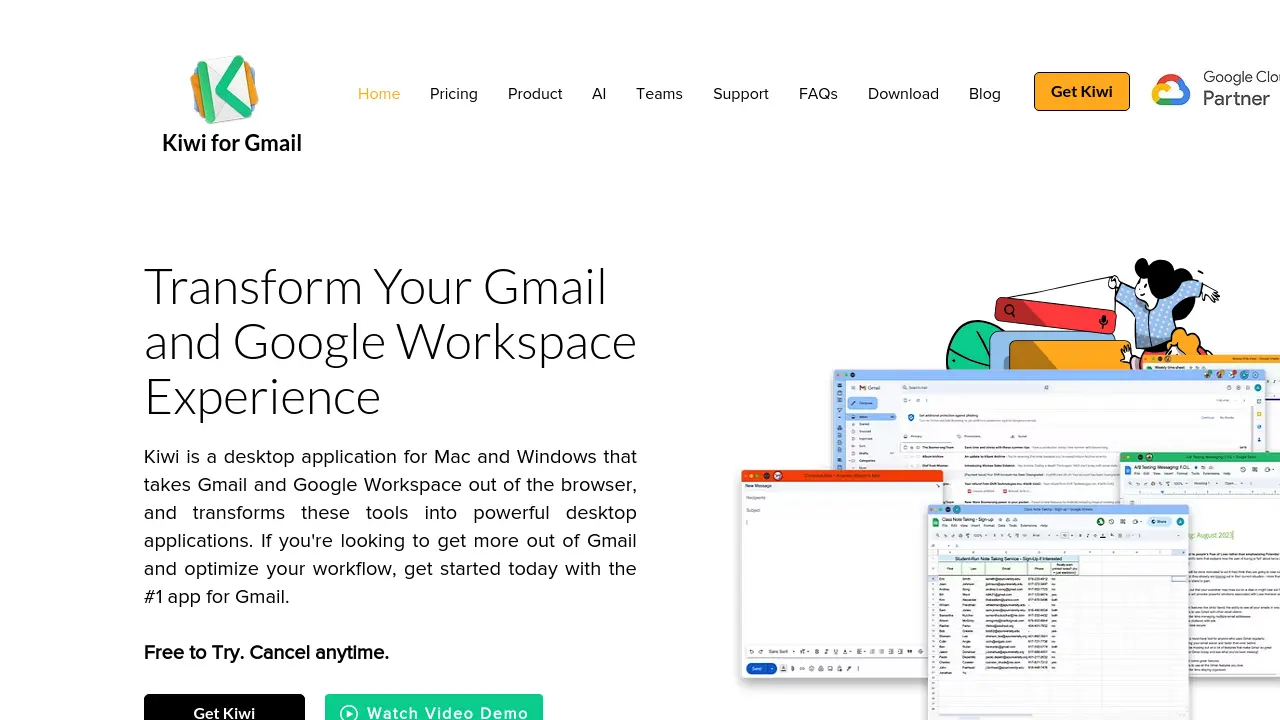 Screenshot of Kiwi for Gmail
