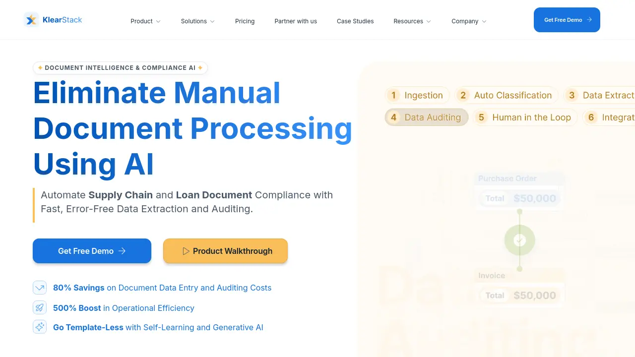 Screenshot of KlearStack