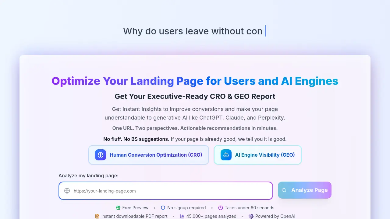 Landing Page Grader
