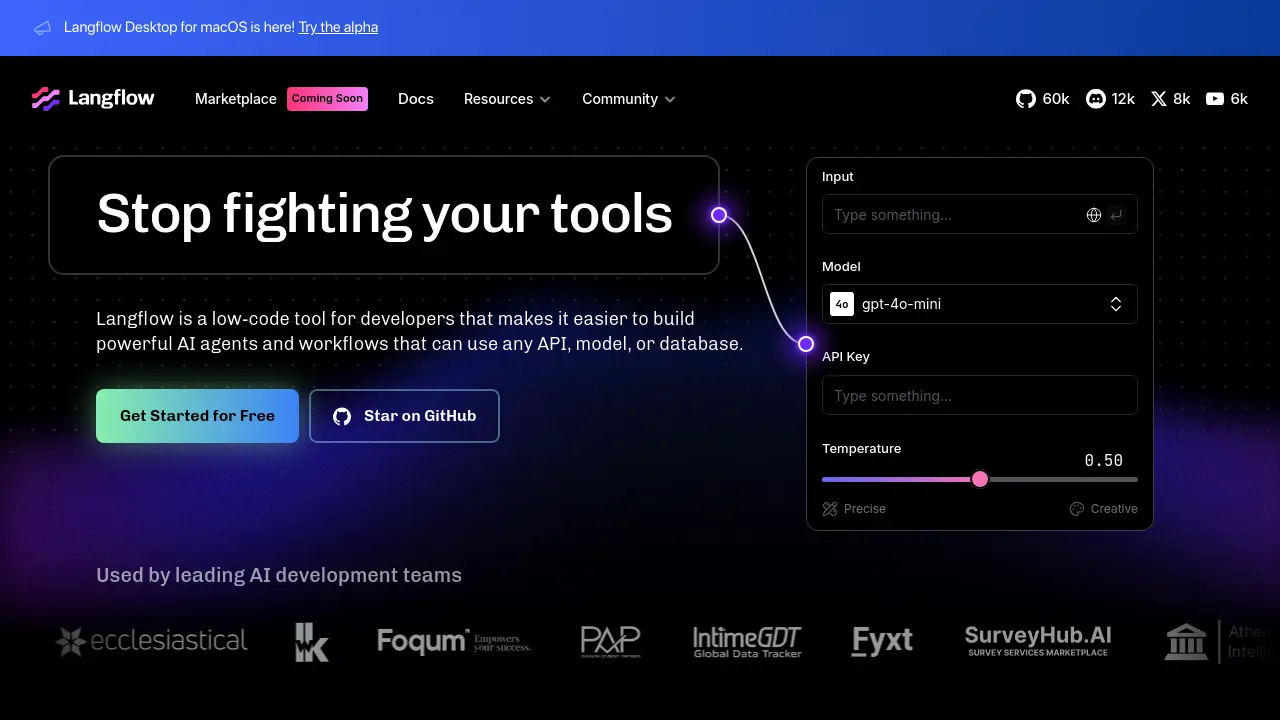 Screenshot of Langflow