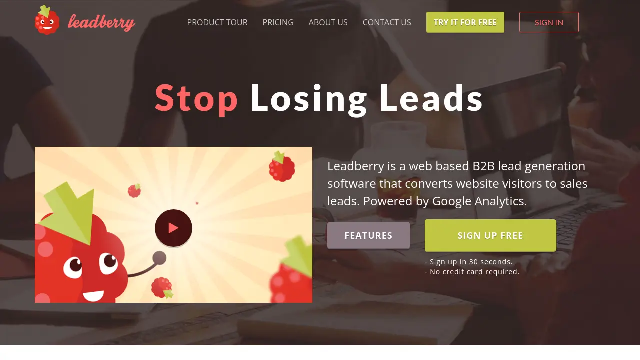 Screenshot of Leadberry
