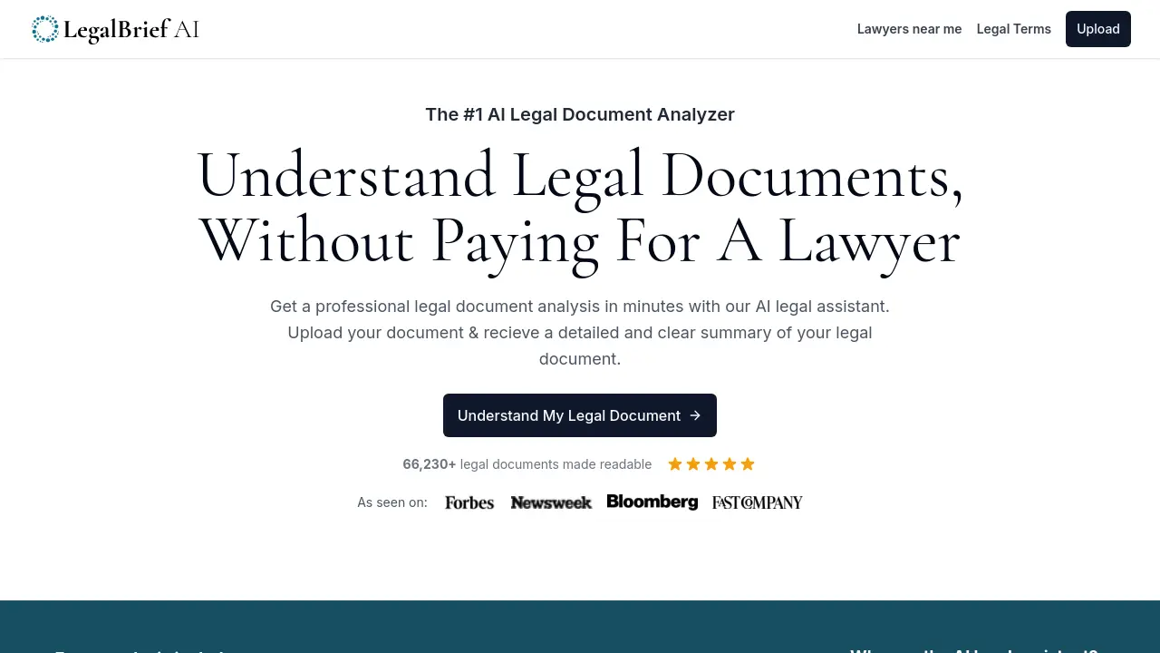 Screenshot of LegalBrief AI