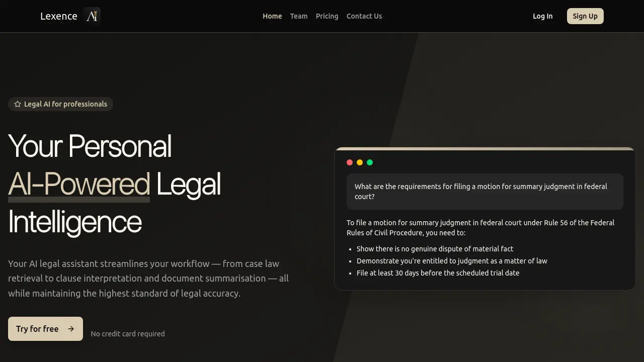 Screenshot of Lexence