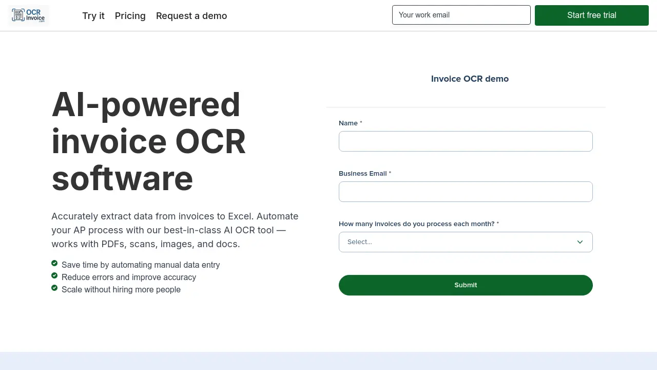 Screenshot of Lido OCR Invoice AI