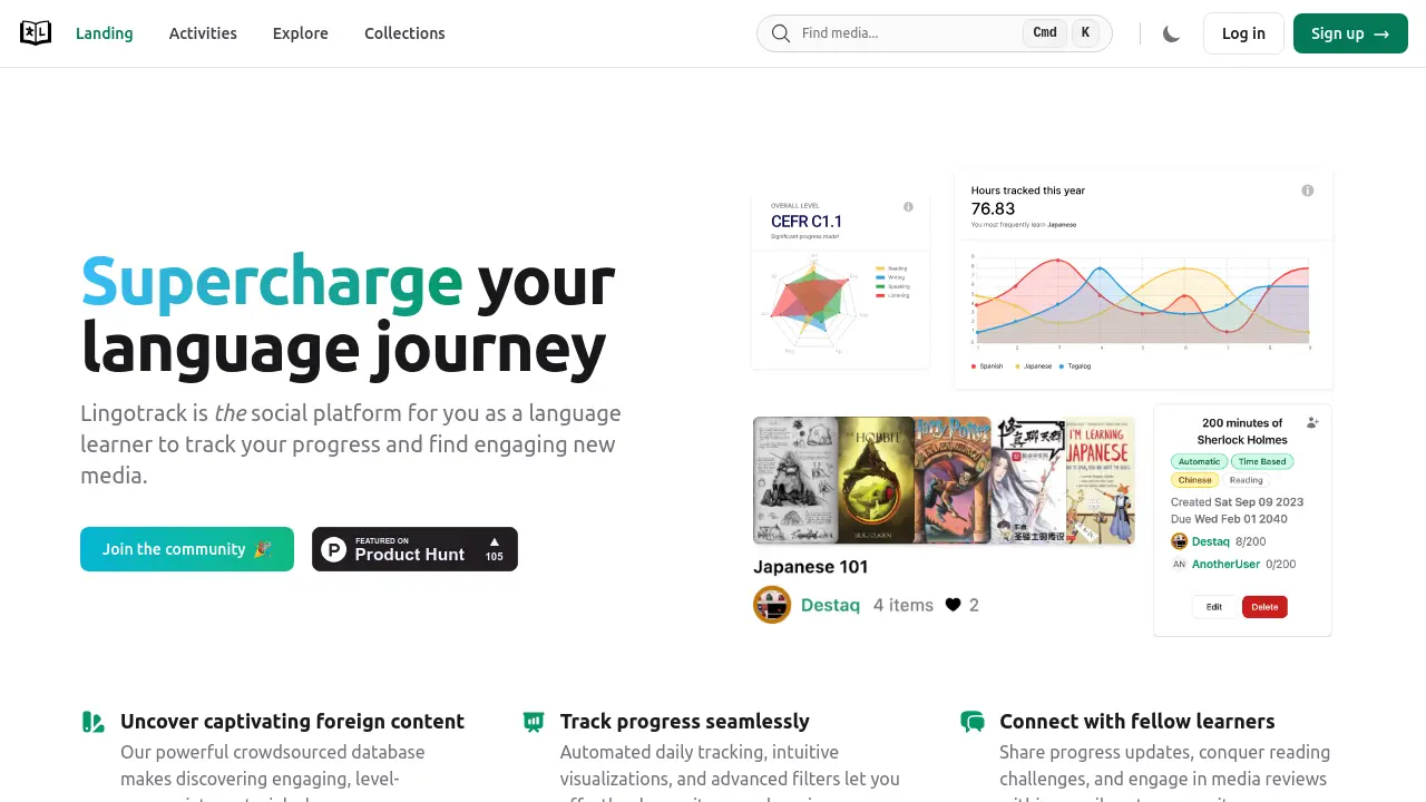 Screenshot of Lingotrack